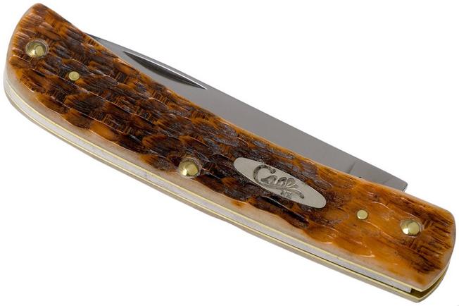 Case Sod Buster Jr Amber Jigged Bone, 30092, 6137 CV pocket knife 