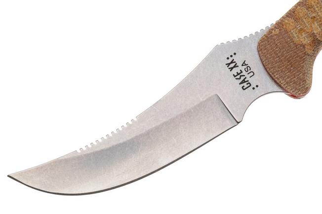 Bild für Case Ridgeback Hunter 30592, Stonewashed Stainless Steel, Natural Canvas Laminate/Red G-10, Jagdmesser
