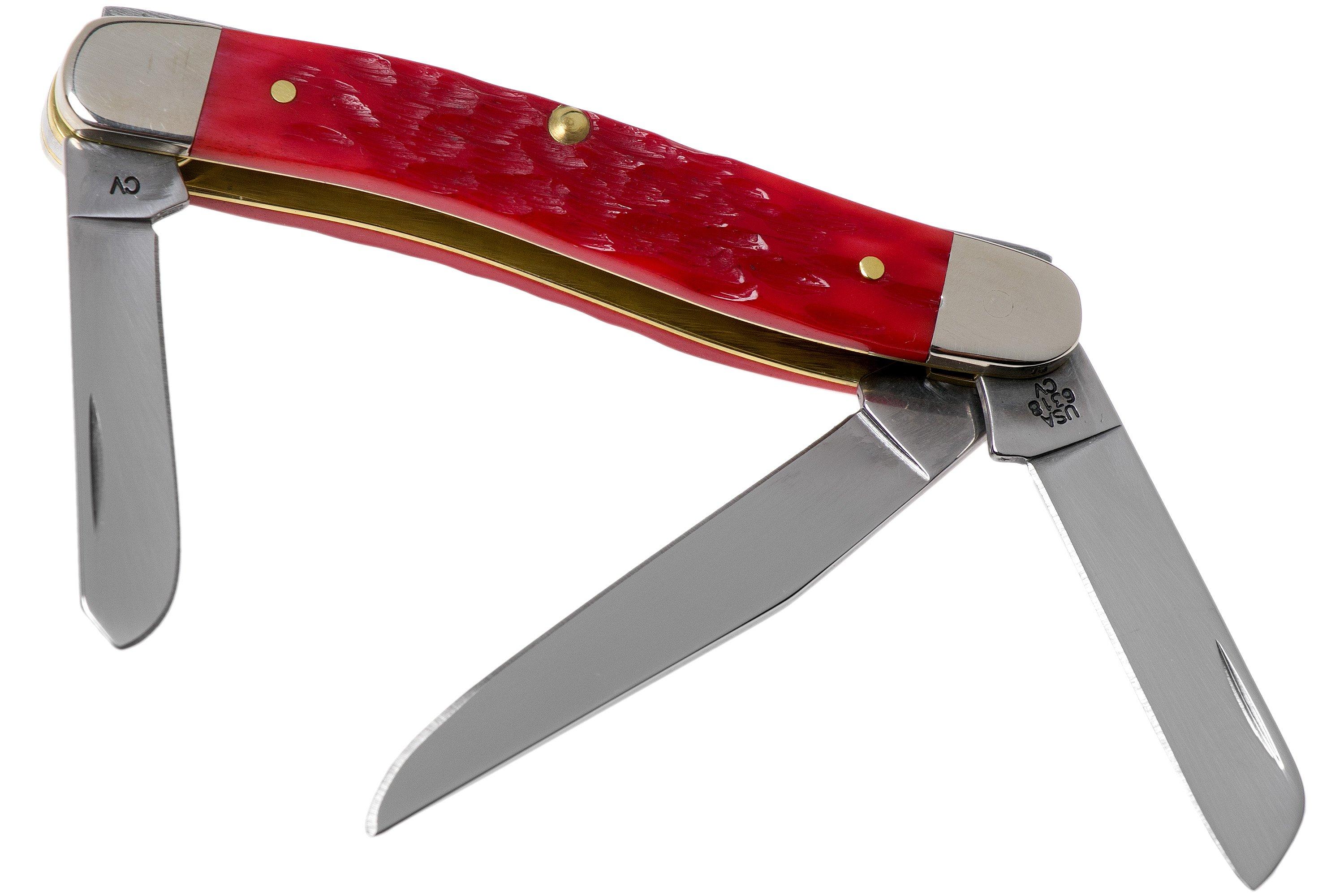 Case Medium Stockman Dark Red Bone, Peach Seed Jig, 31951, 6318 CV