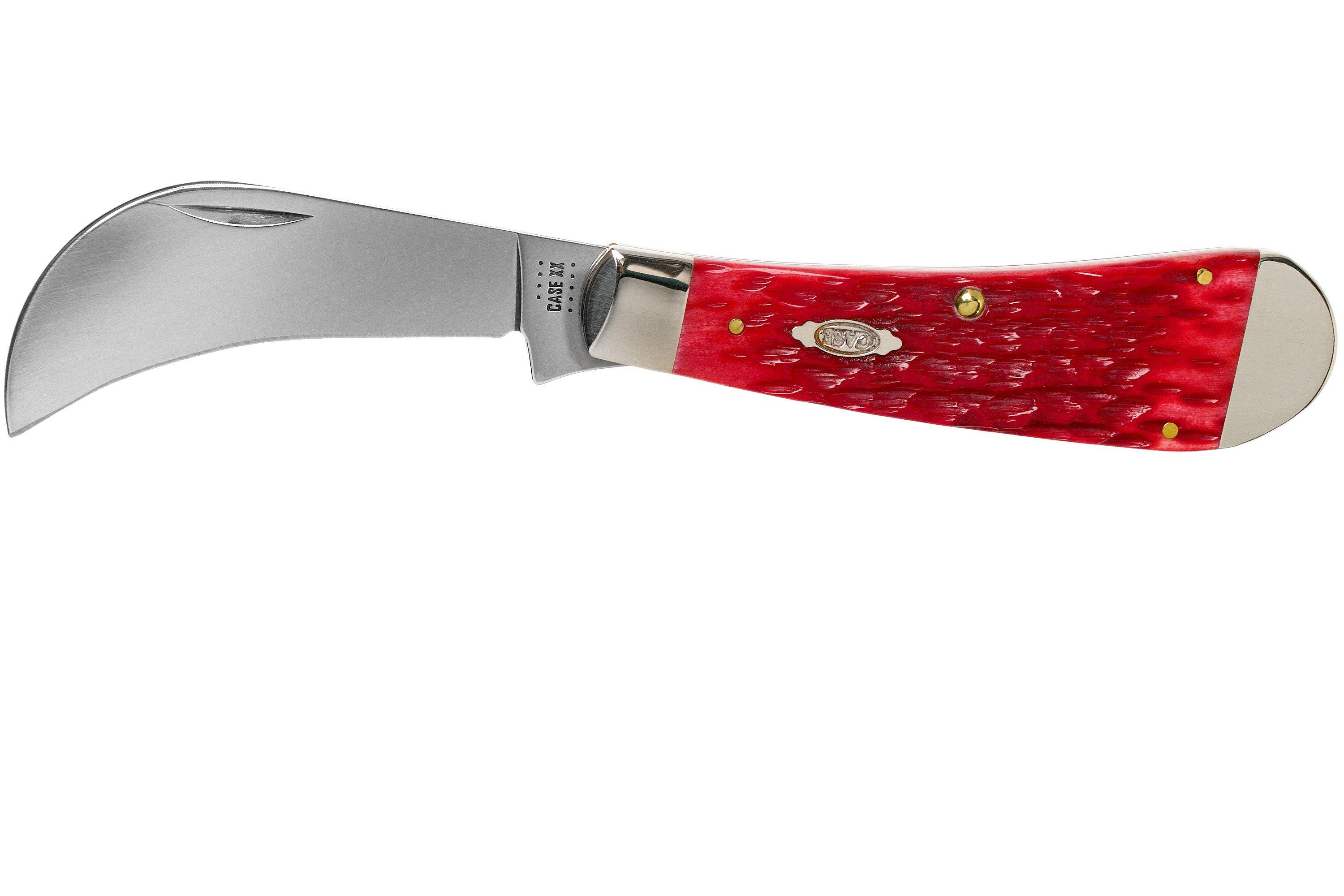 Case Hawkbill Pruner Dark Red Bone, Peach Seed Jig, 31956, 61011 CV