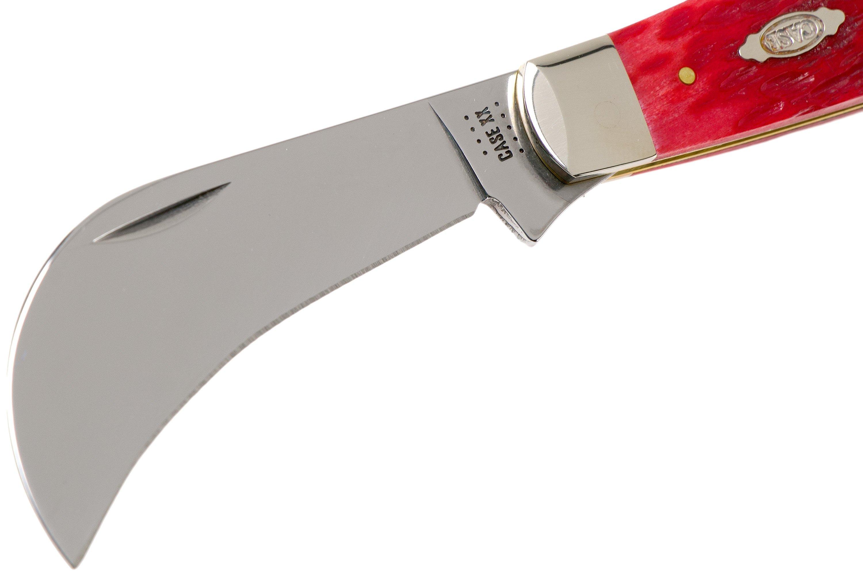Case Hawkbill Pruner Dark Red Bone, Peach Seed Jig, 31956, 61011 CV