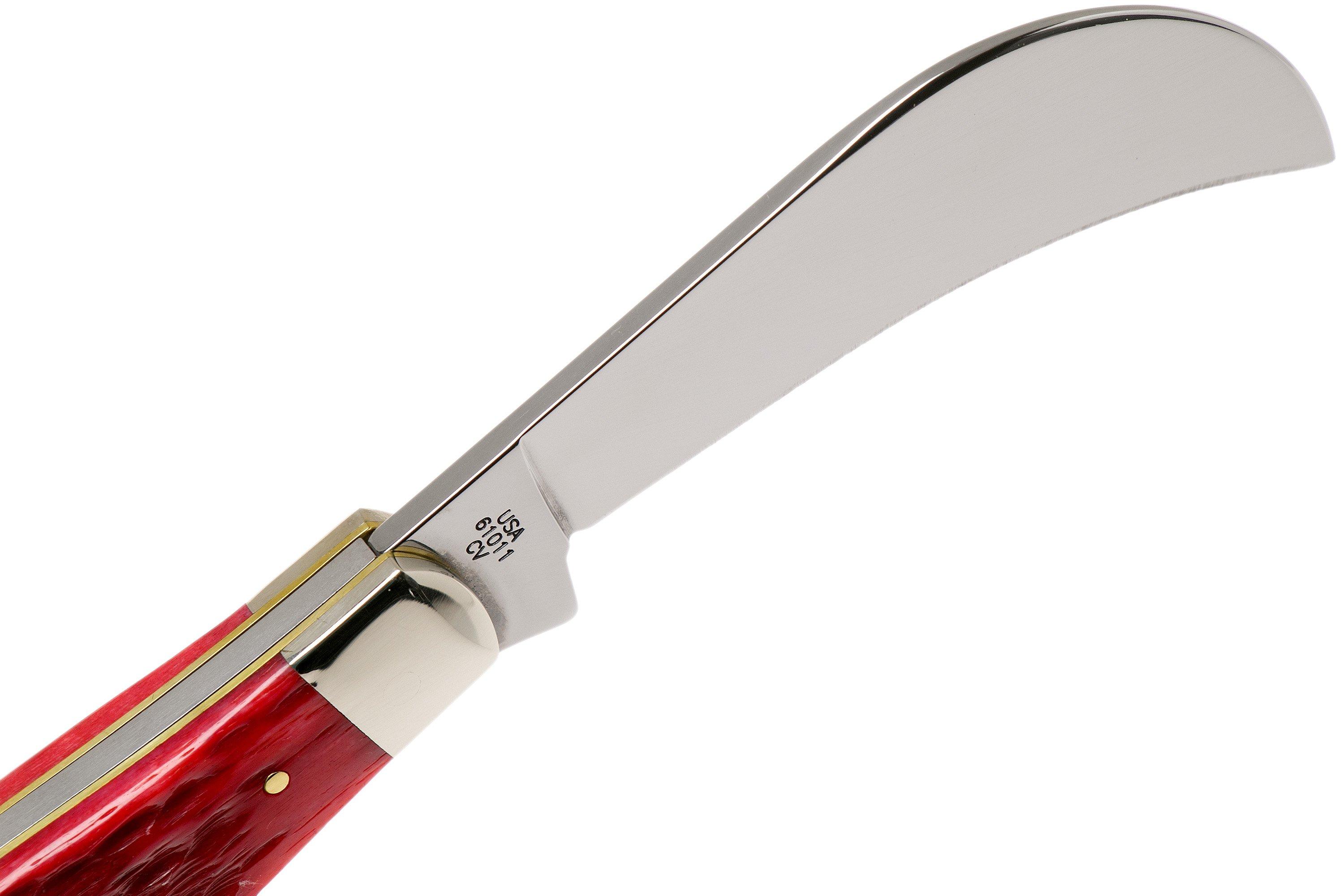 Case Hawkbill Pruner Dark Red Bone, Peach Seed Jig, 31956, 61011 CV