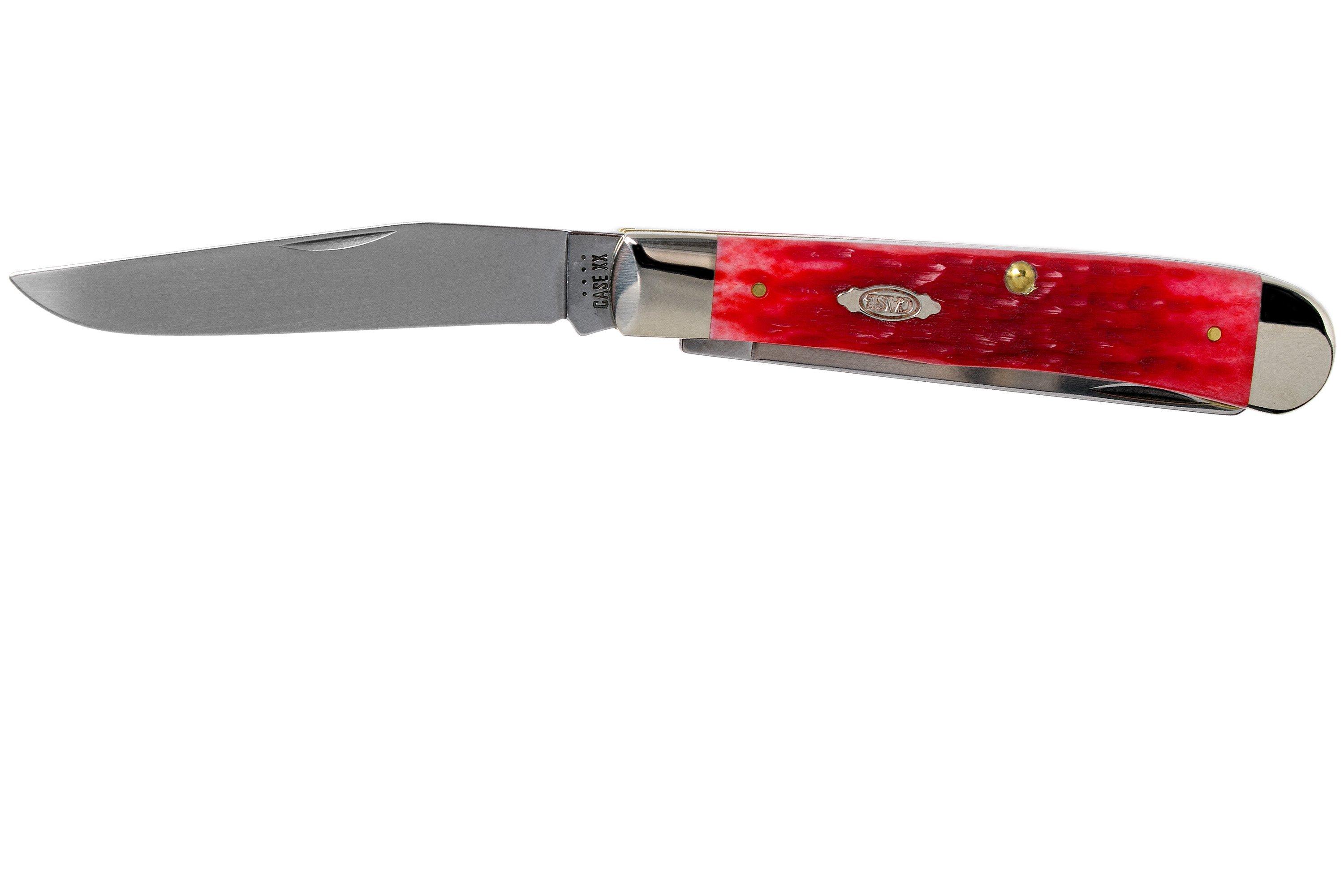 Case Trapper Dark Red Bone, Peach Seed Jig, 31957, 6254 CV pocket knife