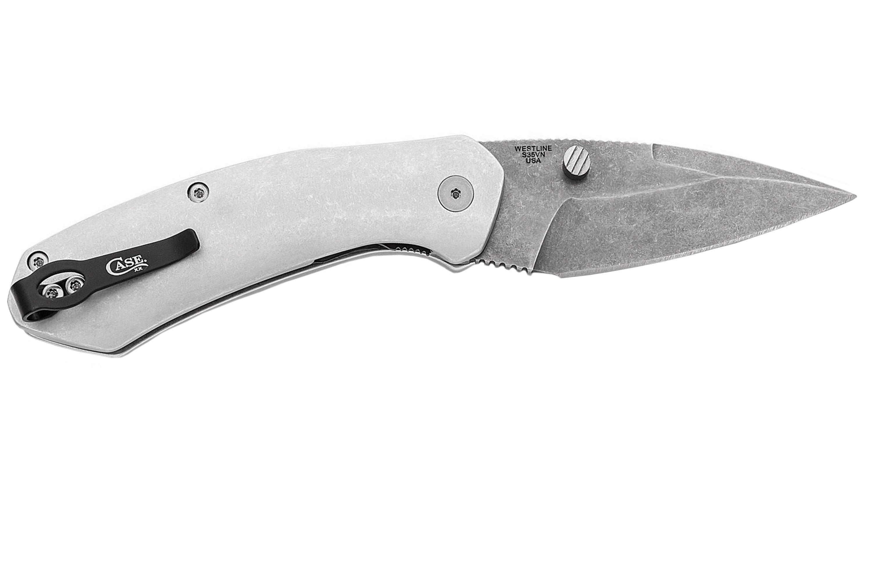 Case Westline, Silver Anodized Aluminum, Drop Point Blade S35VN, 36553