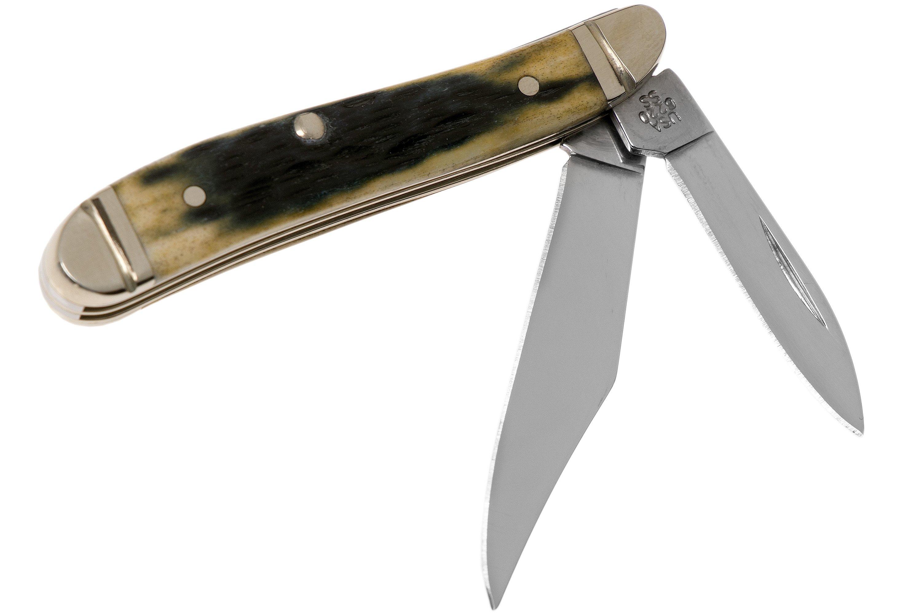 Case Peanut Pocket Worn Olive Green Bone, Peach Seed, 38196, 6220 SS