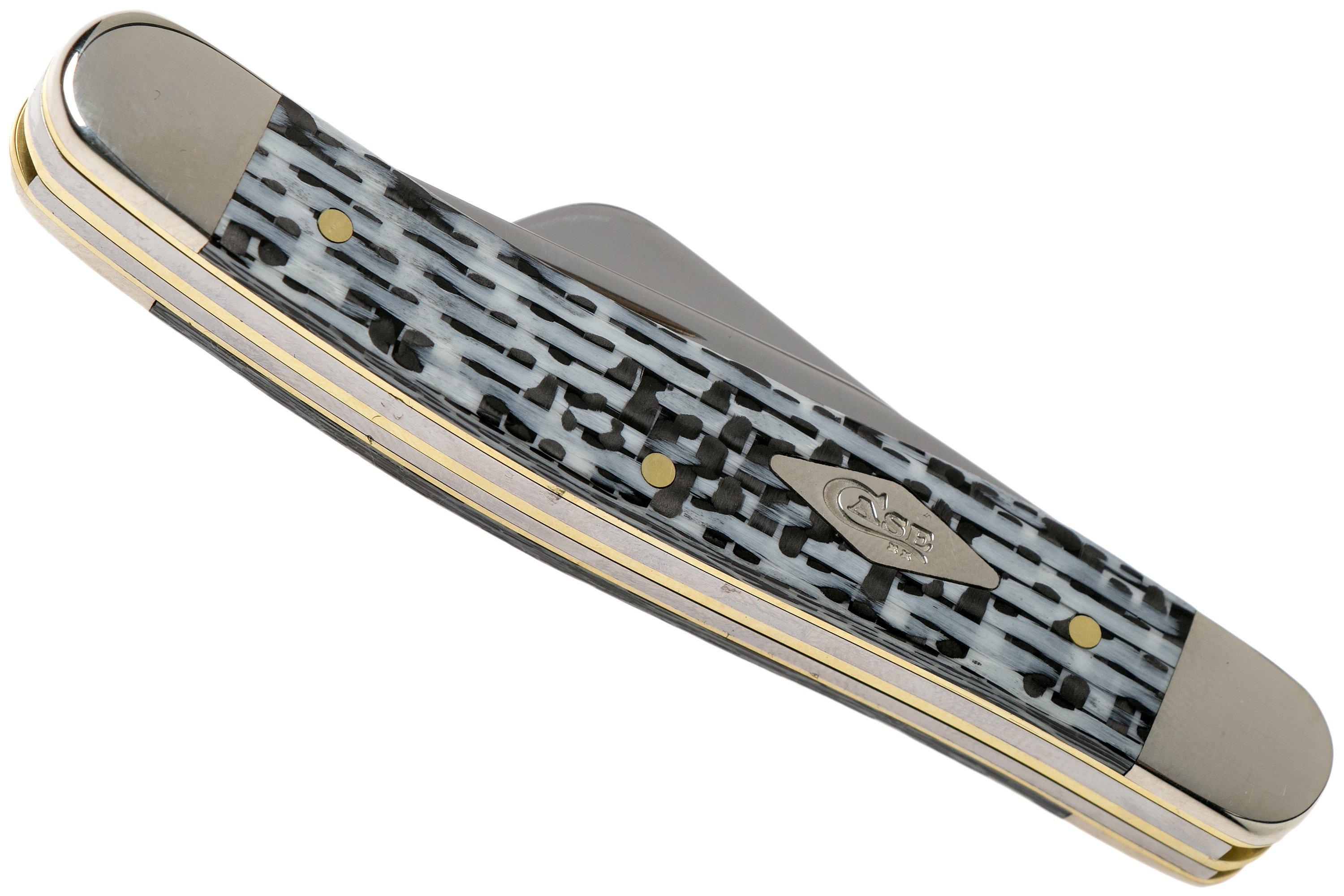 Case Medium Stockman White & Black Carbon Fibre-G10 Weave
