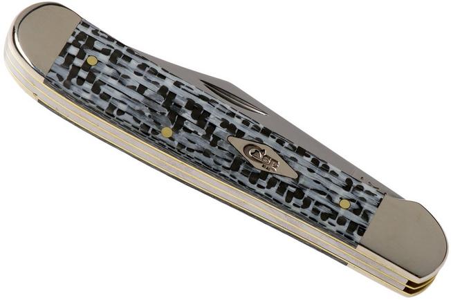 Case Copperhead White & Black Carbon Fibre-G10 Weave Smooth