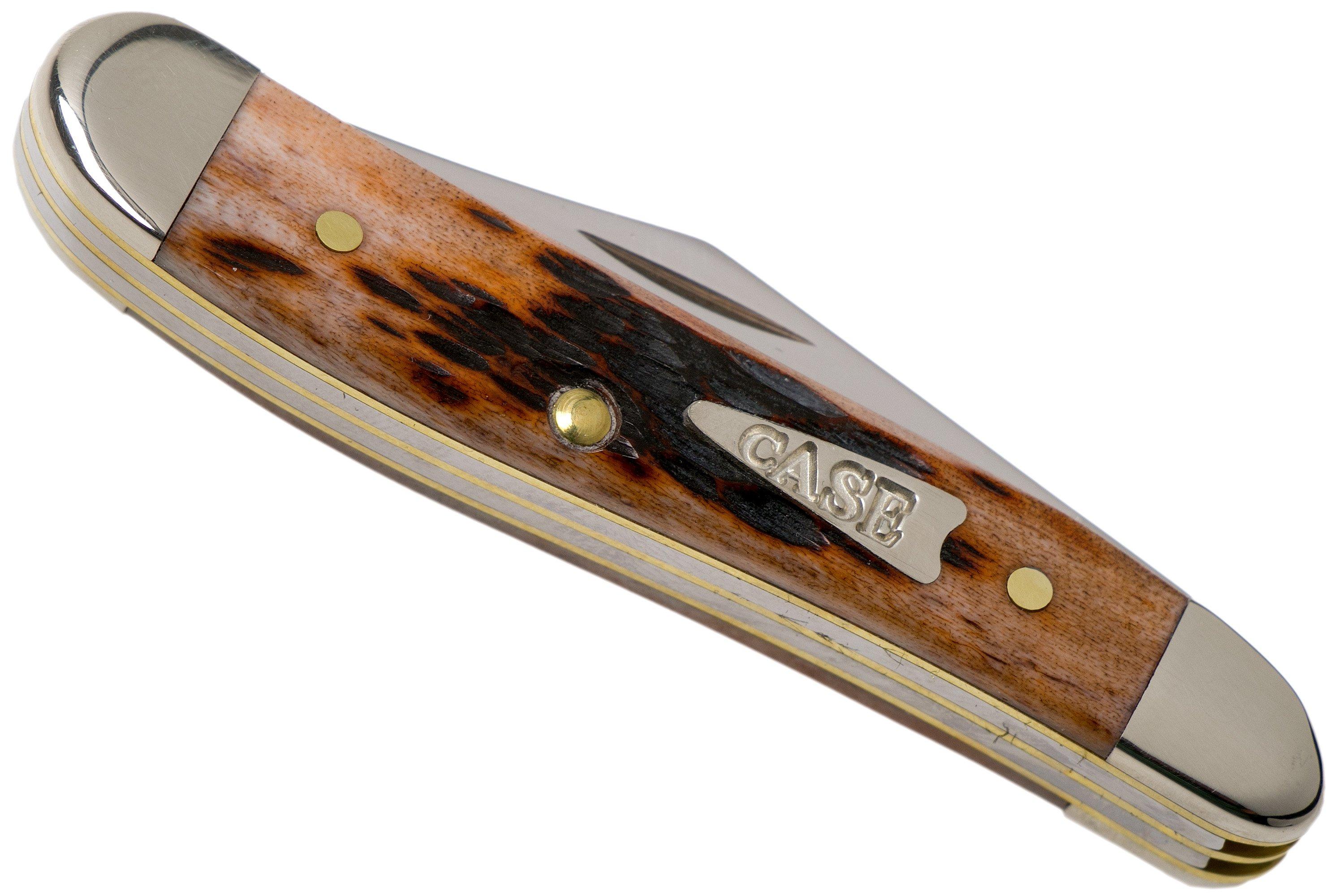 Case Peanut Brown Bone, Peach Seed Jig, 42656, 6220 SS pocket knife