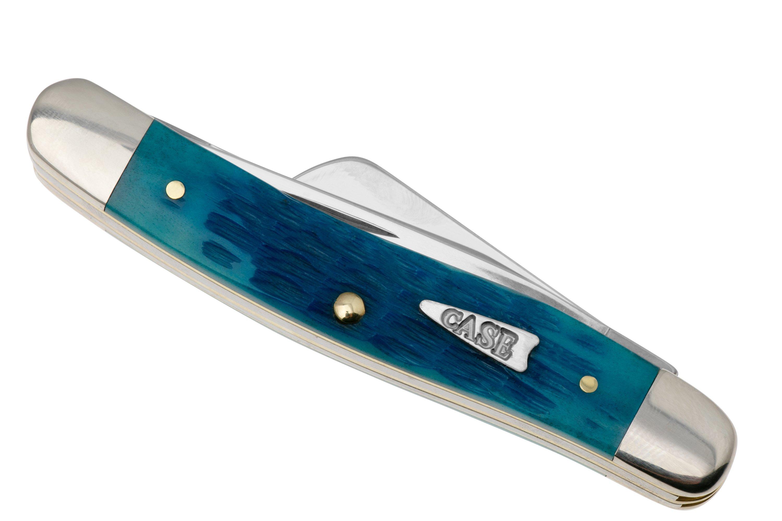 Case Medium Stockman 50642 Sky Blue Bone, Crandall Jig, 6318 SS