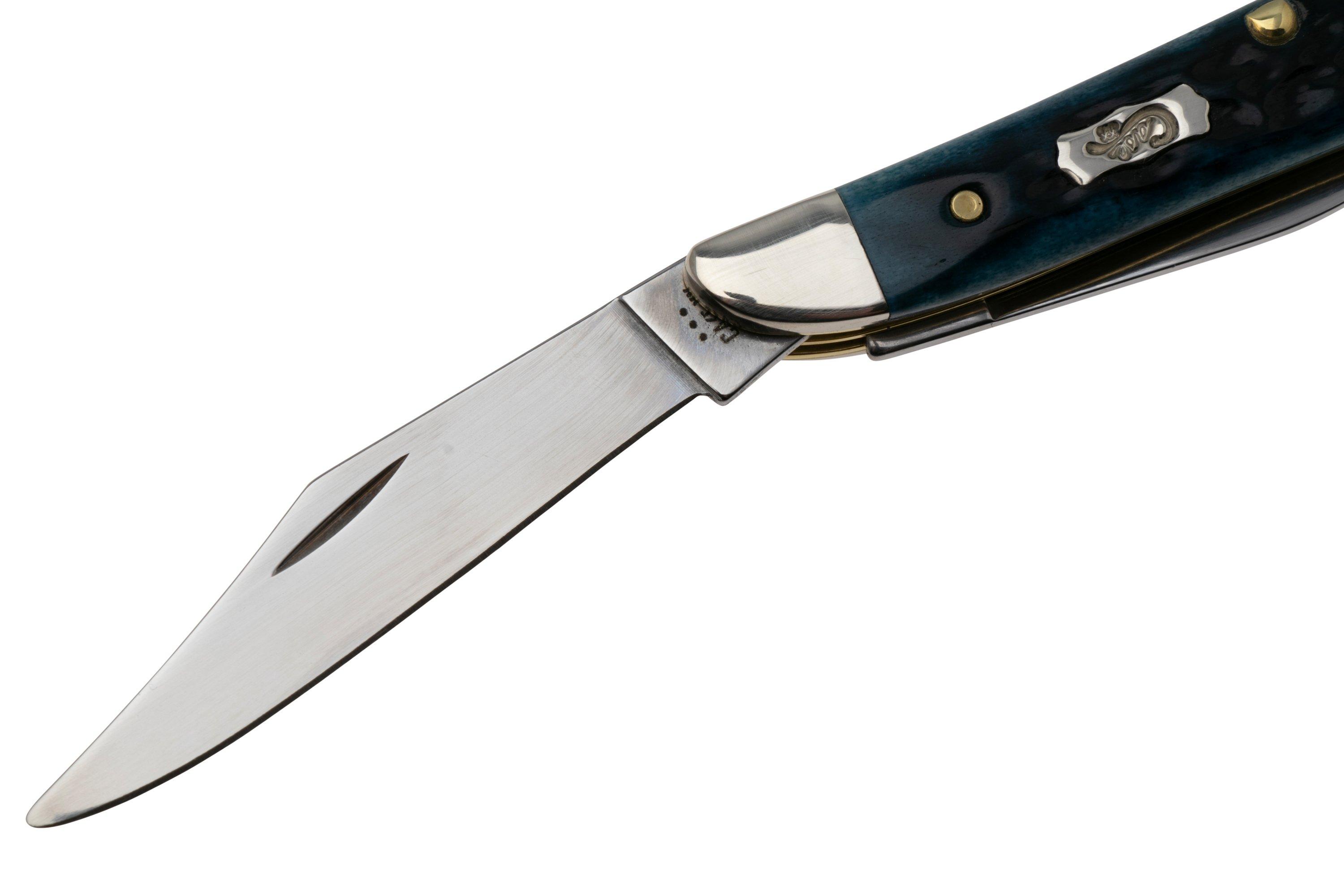 Case Peanut 51858 Pocket Worn Mediterranean Blue Bone, Peach Seed Jig