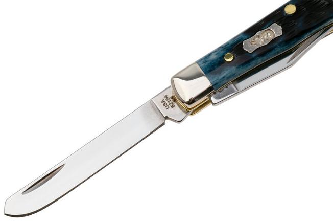 Afbeelding voor Case Pocket Tiny Trapper, Worn Mediterranean Blue Bone, Peach Seed Jig 51862, 62154 SS zakmes