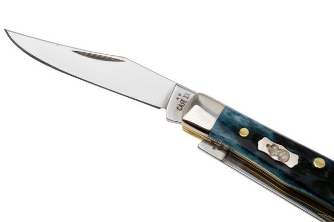 Afbeelding voor Case Pocket Tiny Trapper, Worn Mediterranean Blue Bone, Peach Seed Jig 51862, 62154 SS zakmes