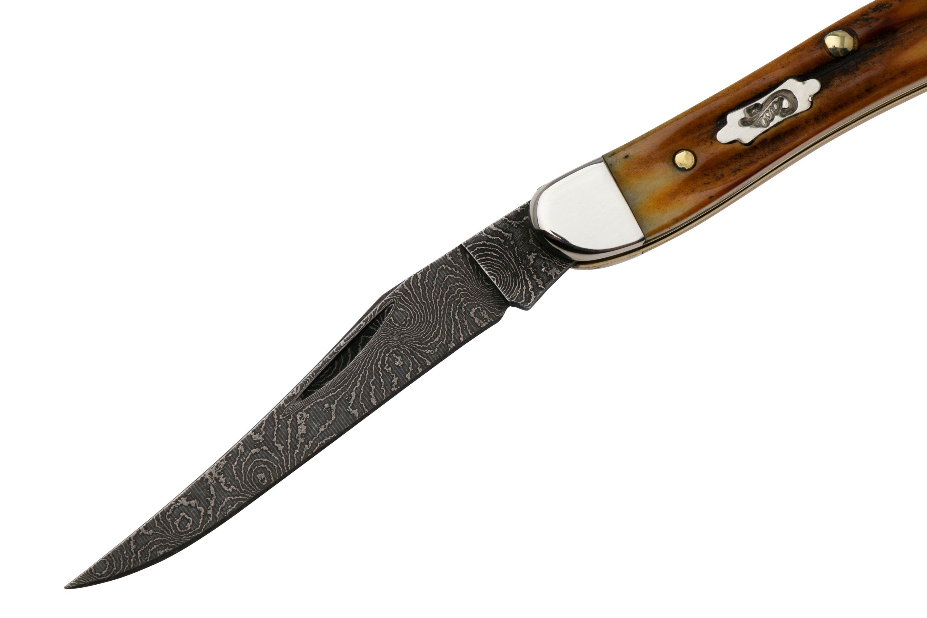 Case Small Texas Toothpick 52424 Burnt Goldenrod Damascus 610096 zakmes