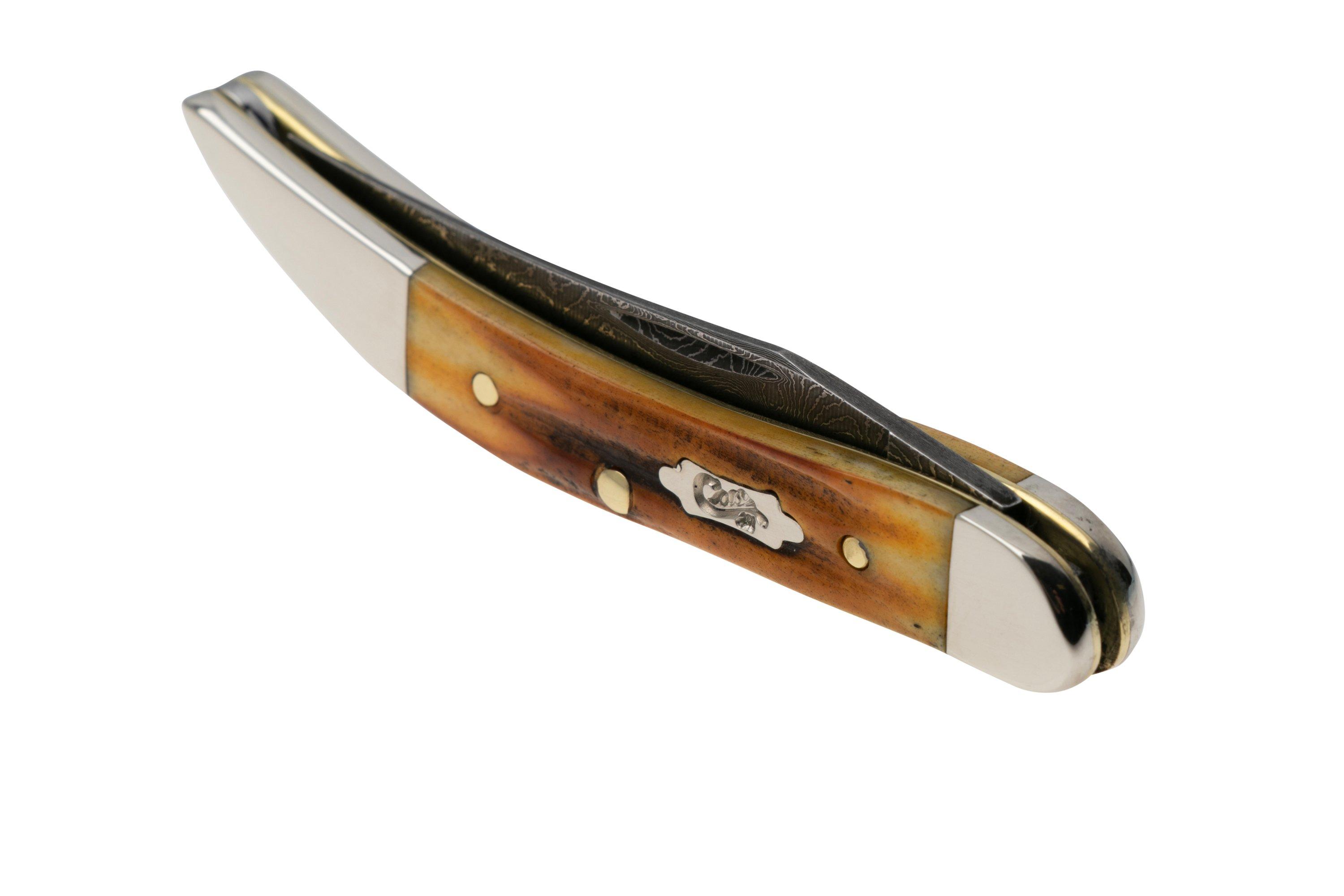 Case Small Texas Toothpick 52424 Burnt Goldenrod Damascus 610096 pocket