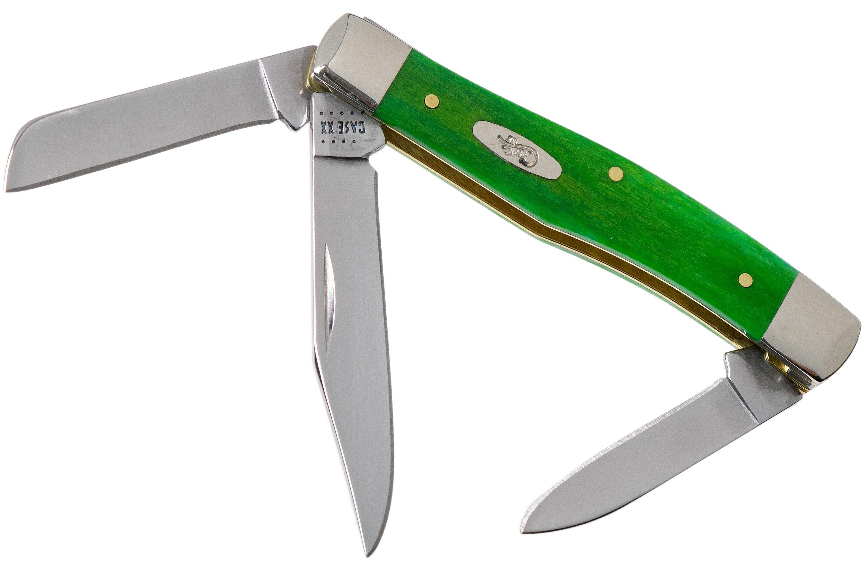 Case Medium Stockman Brilliant Green Bone, Smooth, 52821, 63032 SS pocket knife Advantageously
