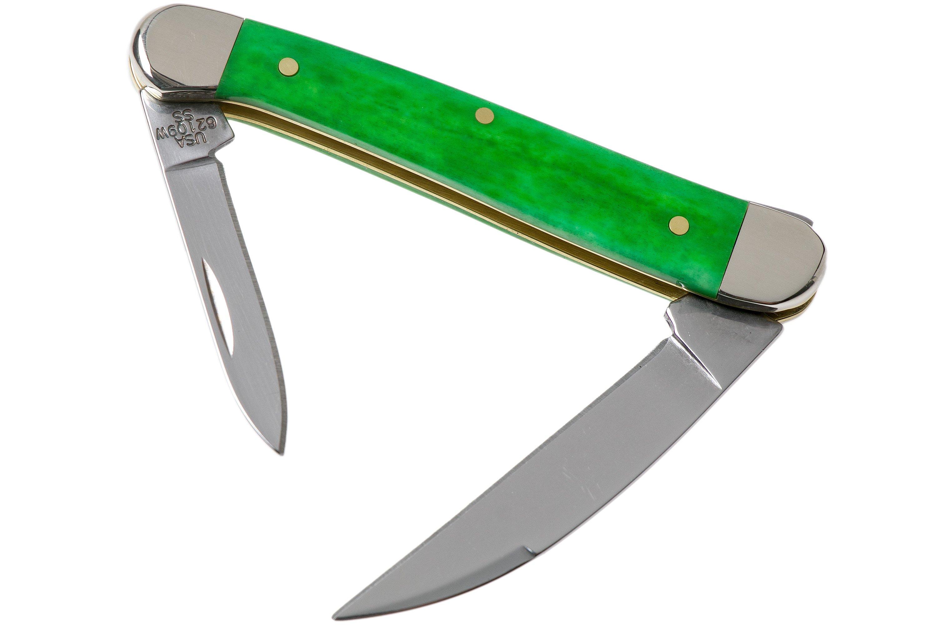 Case Mini Copperhead Brilliant Green Bone, Smooth, 52825, 62109W SS