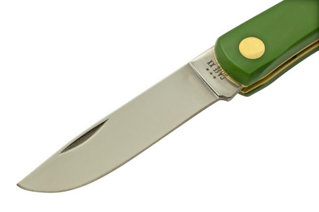 Case Sod Buster Jr. 53395, 4137 SS, Green Synthetic, pocket knife