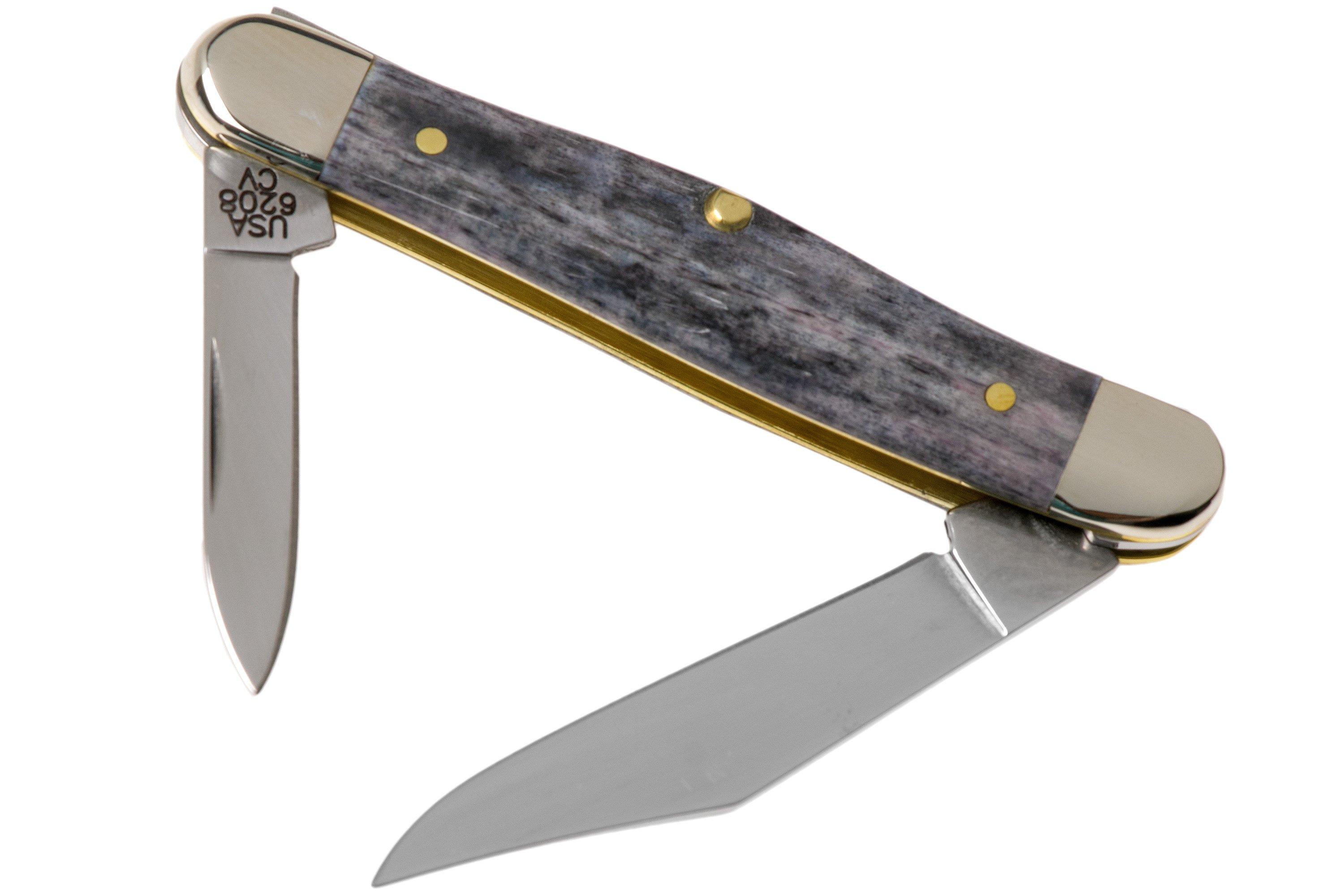 Case Half Whittler Pocket Worn Grey Bone, Crandall Jig, 58416, 6208 CV