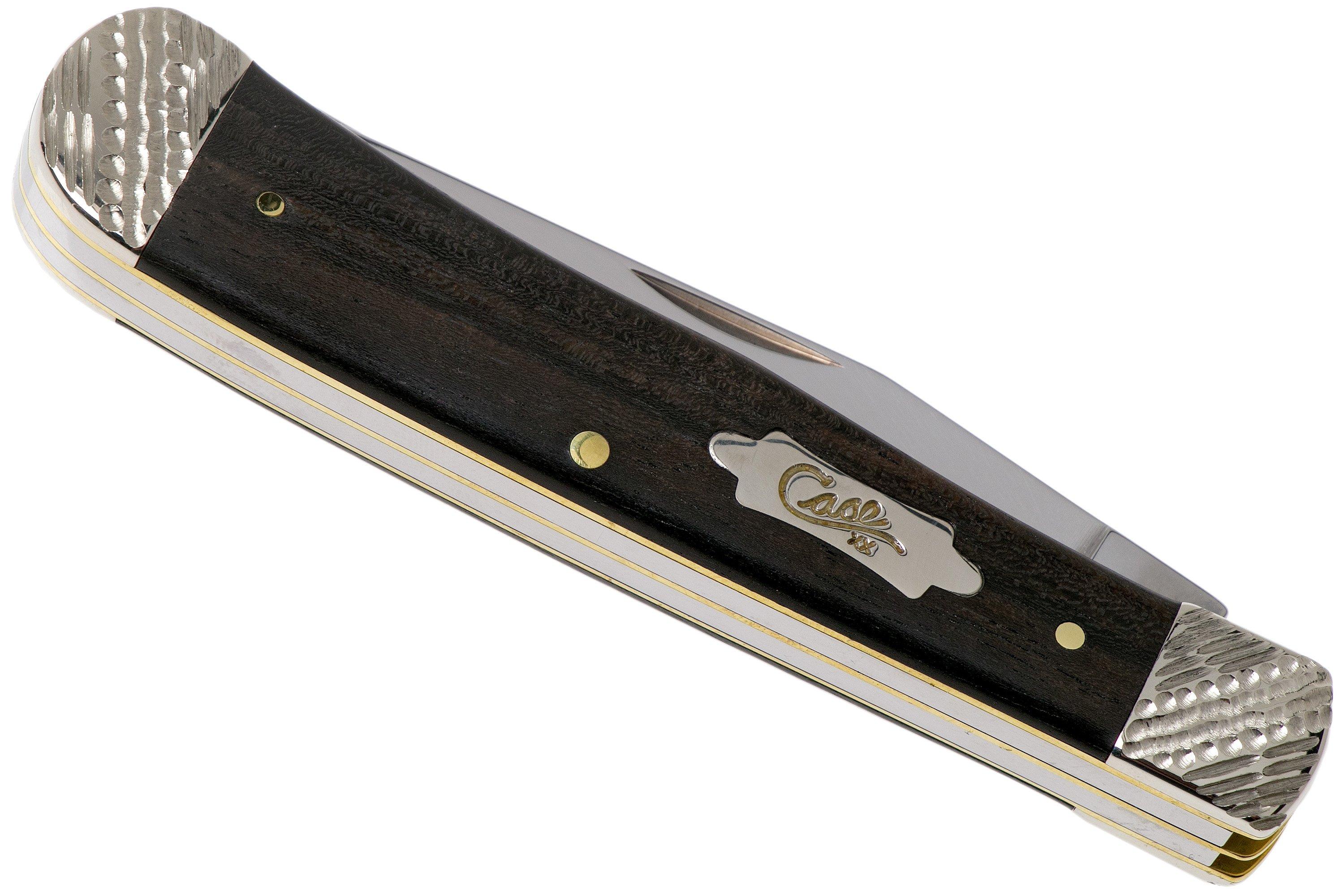 Case Trapper Ebony Wood, Worked Bolsters, 59670, 7254 SS pocket knife