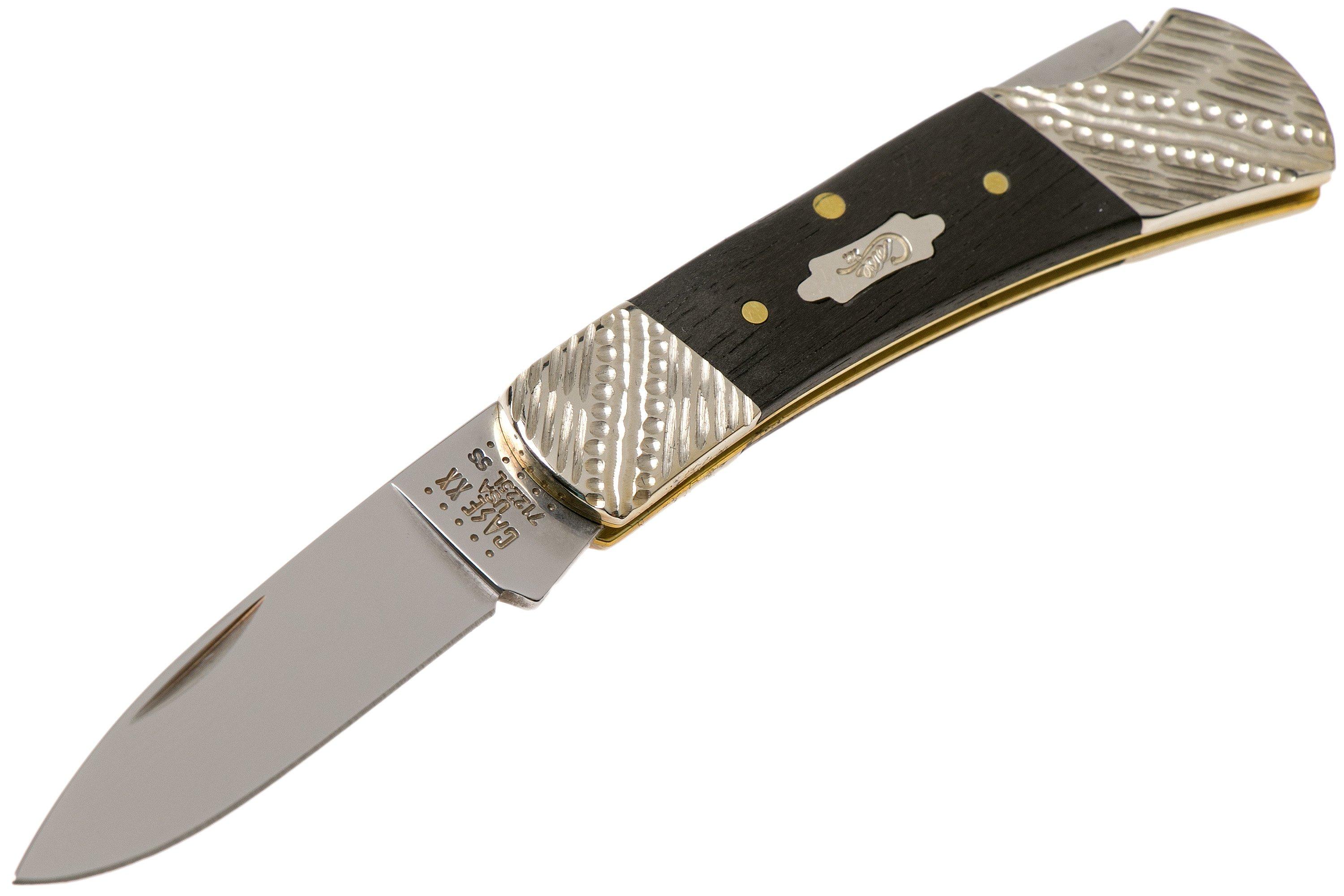 Case Lockback Ebony Wood, Worked Bolsters, 59672, 71225L SS pocket