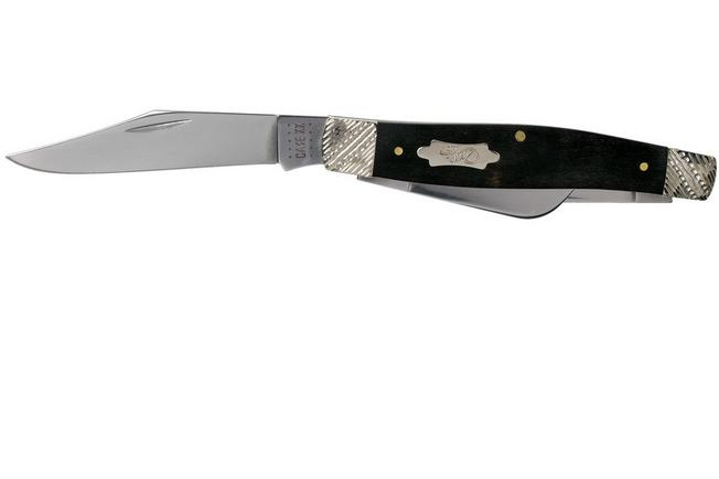 Imagen para Case Large Stockman Ebony Wood, Worked Bolsters, 59673, 7375 SS navaja