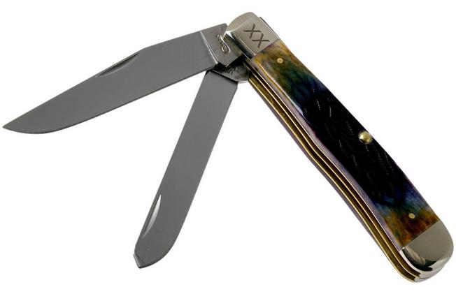 Image for Case Trapper Burnt Purple Bone, Tribal Jigged, 61801, 6254 SS pocket knife