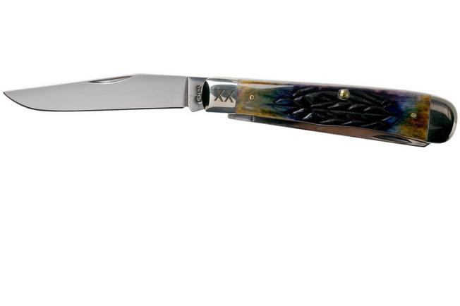 Image for Case Trapper Burnt Purple Bone, Tribal Jigged, 61801, 6254 SS pocket knife