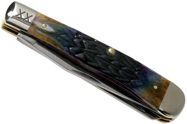Image for Case Trapper Burnt Purple Bone, Tribal Jigged, 61801, 6254 SS pocket knife