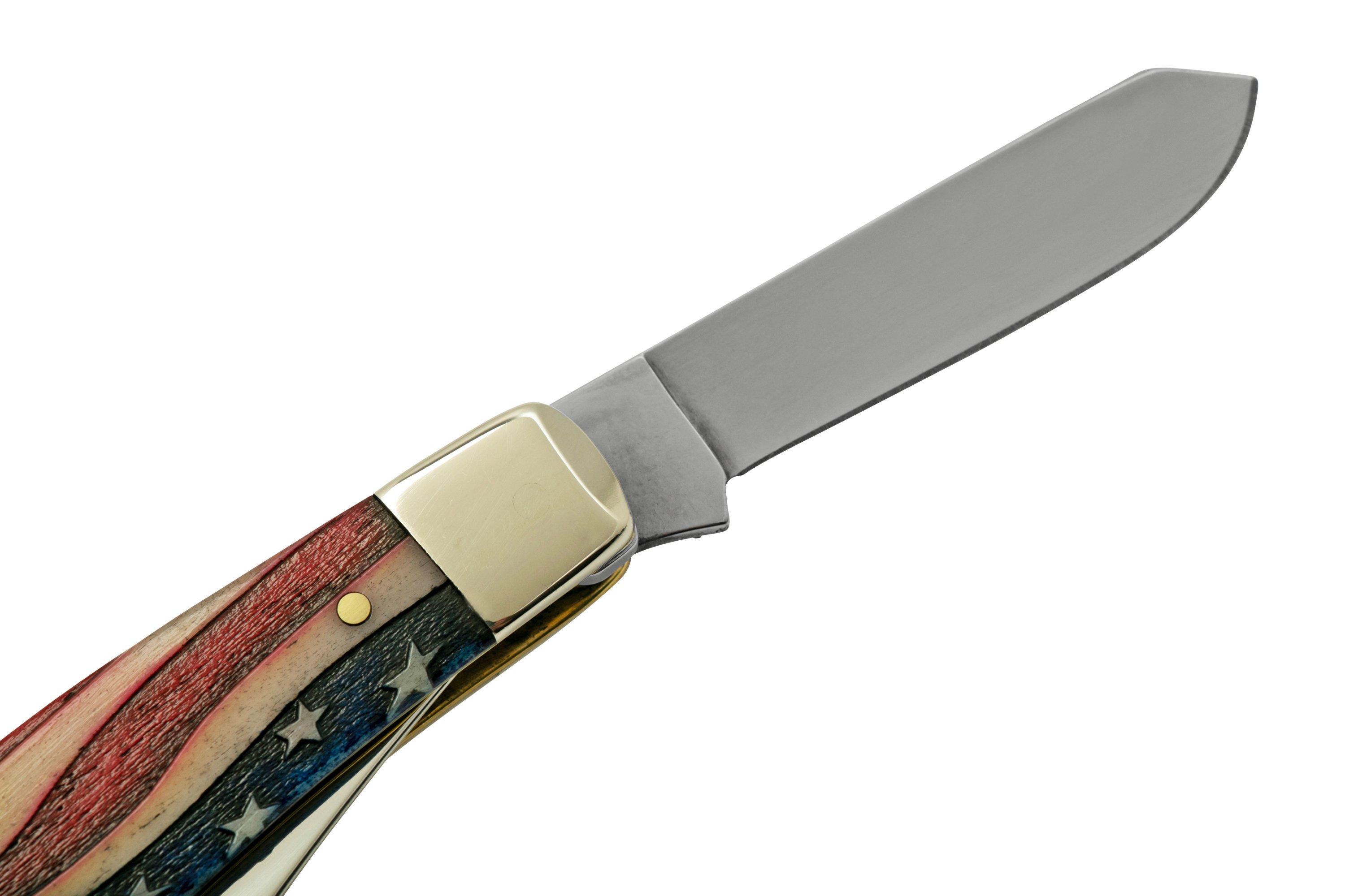 Case Large Stockman 64142 Star Spangled Smooth Natural Bone, pocket