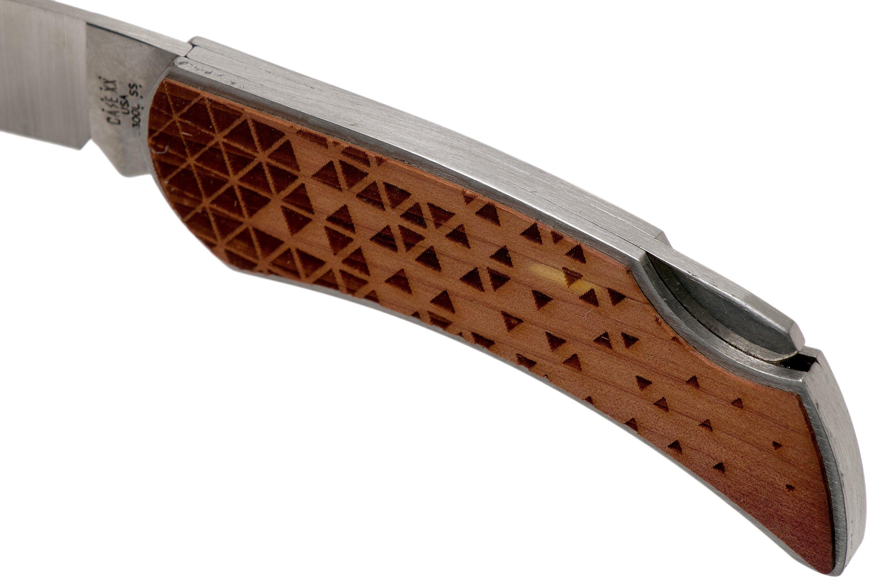 Case x Woodchuck Executive Lockback Brushed Stainless, Triangles, 64321
