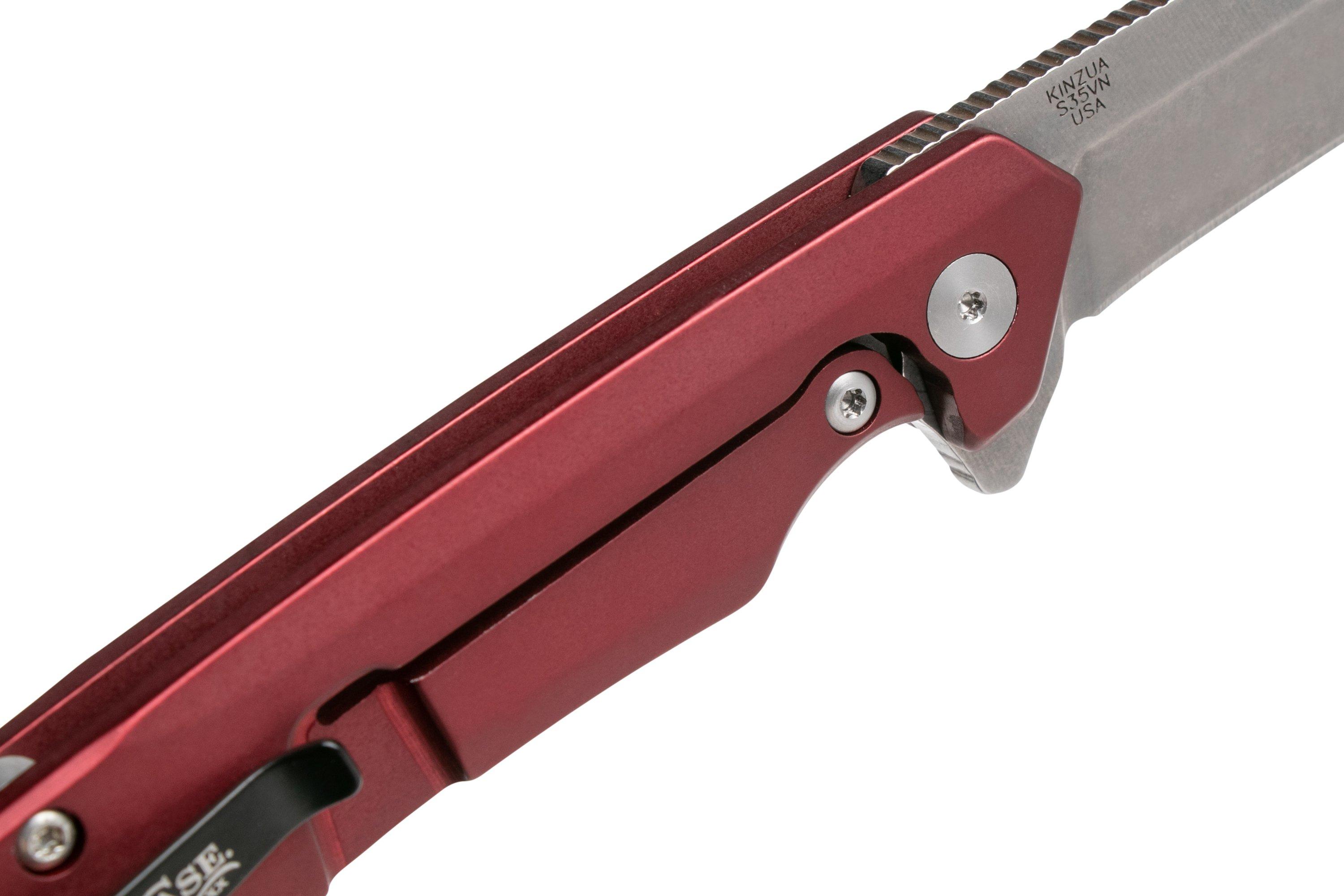 Case The Kinzua, Red Anodized Aluminum, Tanto S35VN, 64664 pocket knife