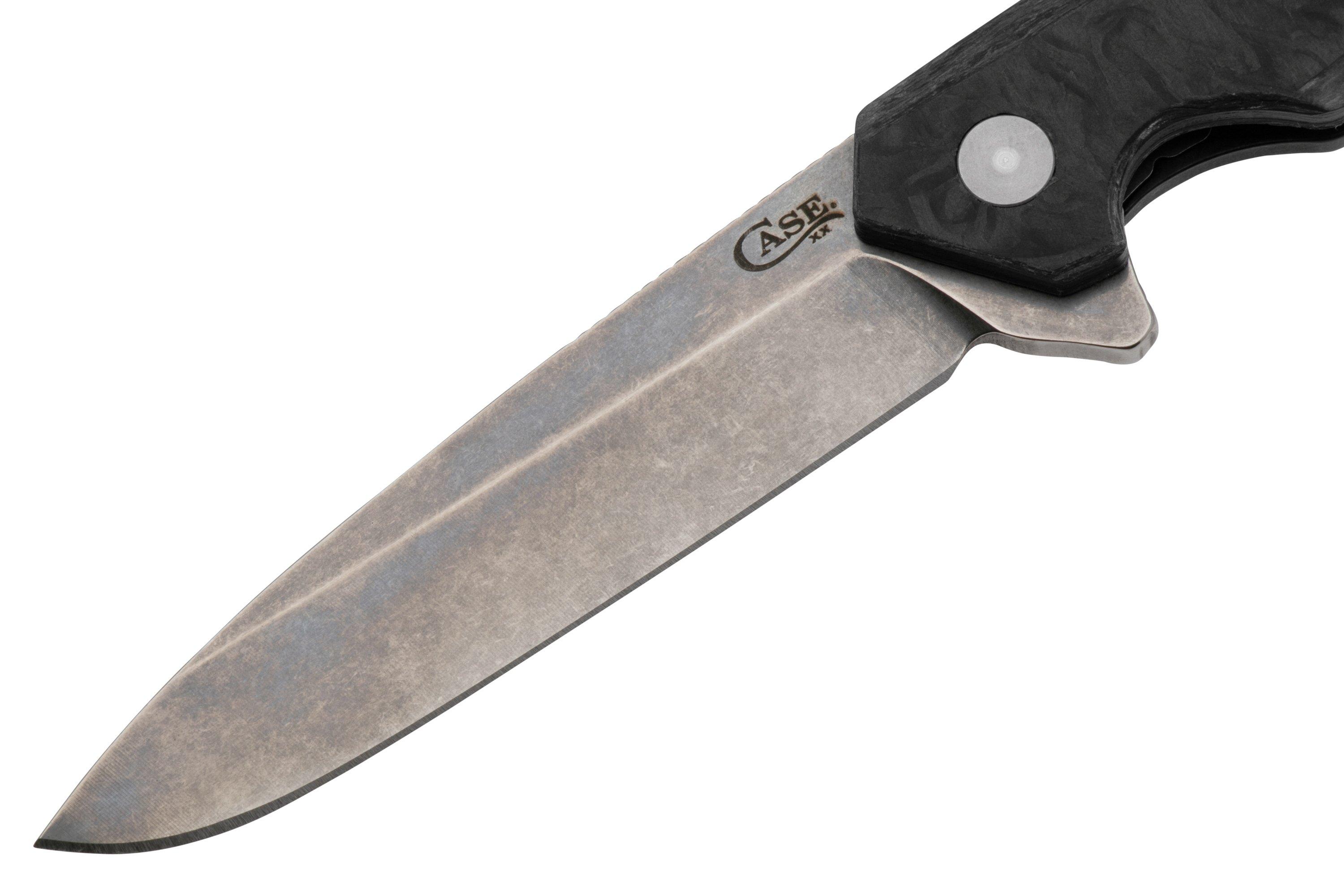 Case The Kinzua, Black Marbled Carbon Fiber, Spear Blade