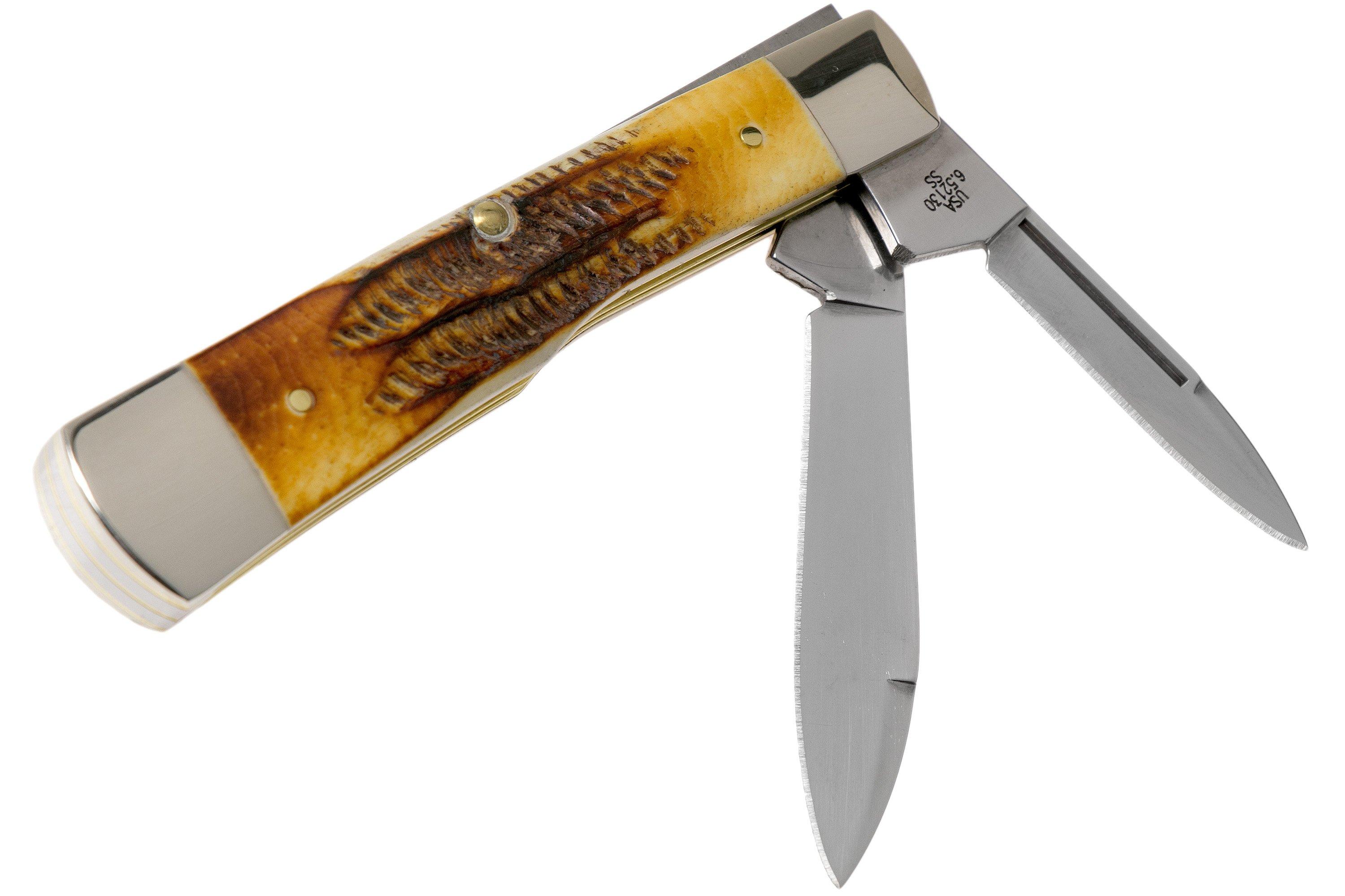 Case Gunstock 6.5 BoneStag, 65322, 6.52130 SS pocket knife
