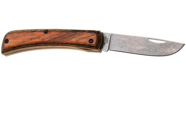 Afbeelding voor Case Sod Buster Jr. Smooth Brown/Green Dymalux Wood, Crossroads XR, 66381, XR7137 S35VN zakmes