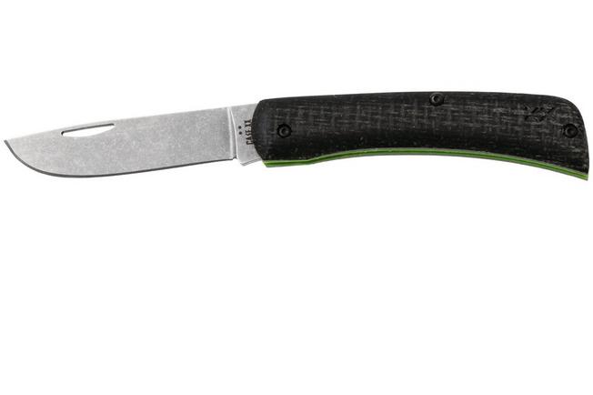 Afbeelding voor Case Sod Buster Jr. Smooth Black Burlap Laminate, DayGlo G10, Crossroads XR, 66382, XR10137 S35VN zakmes