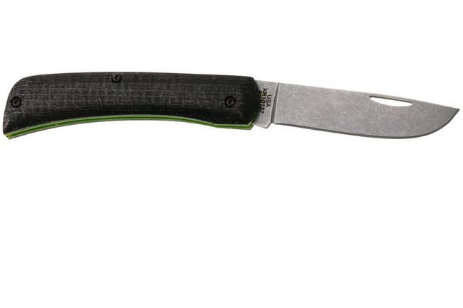 Afbeelding voor Case Sod Buster Jr. Smooth Black Burlap Laminate, DayGlo G10, Crossroads XR, 66382, XR10137 S35VN zakmes