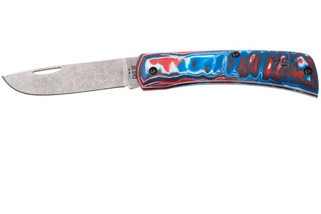Obraz dla Nóż składany Case Sod Buster Jr. Smooth Red/White/Blue Burl G10, Crossroads XR, 66386, XR10137C S35VN