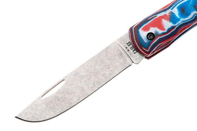 Obraz dla Nóż składany Case Sod Buster Jr. Smooth Red/White/Blue Burl G10, Crossroads XR, 66386, XR10137C S35VN