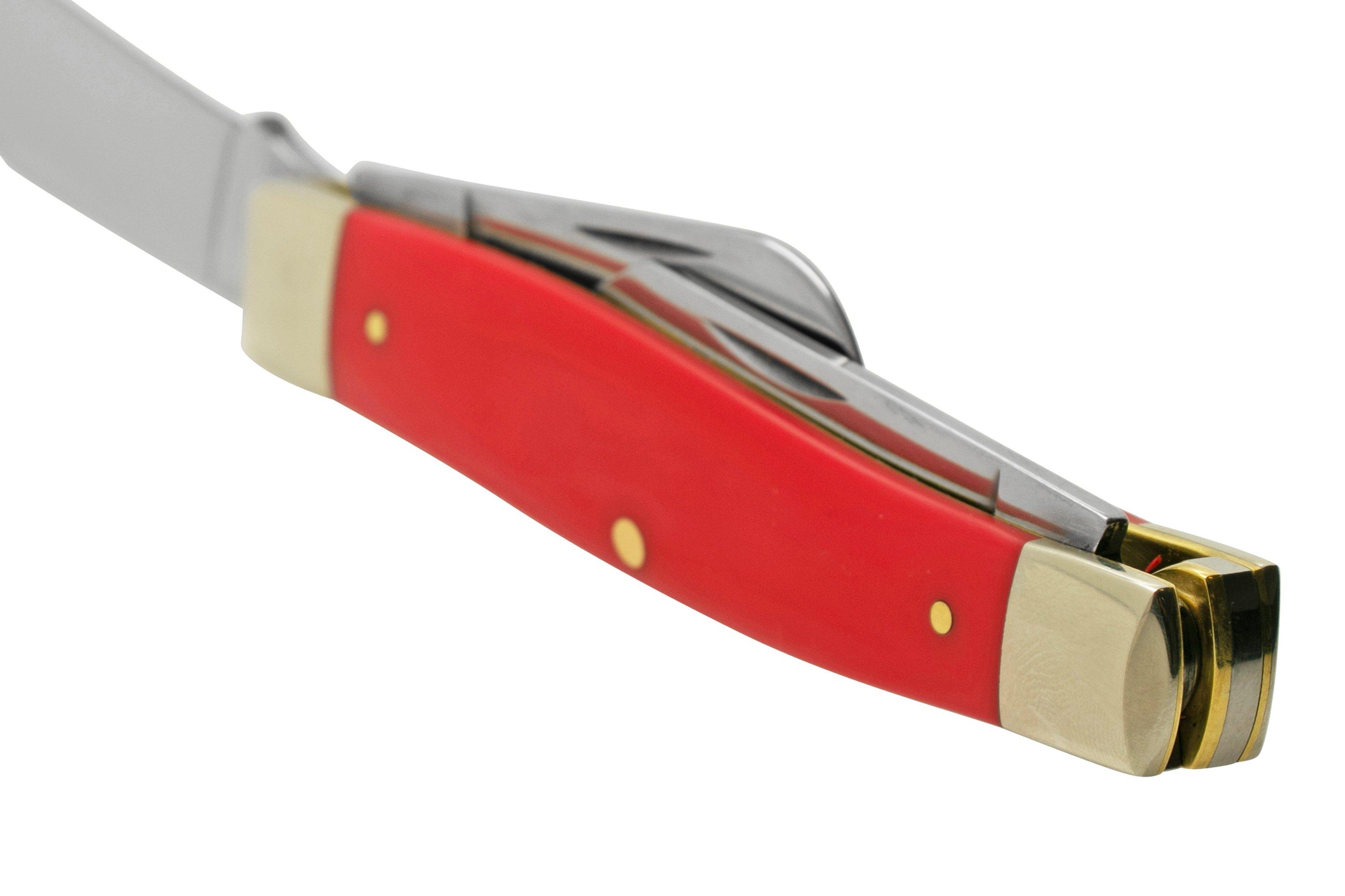 Case American Workman Red Synthetic Large Stockman Pocket Knife 4.25  Closed (4375 CS) - KnifeCenter - 73929