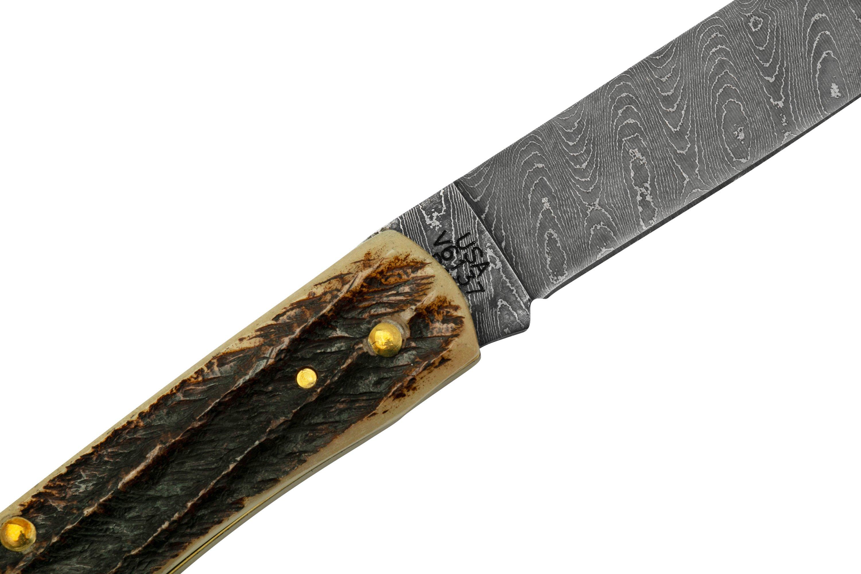 Case Sod Buser Jr 77461 Damascus Vintage Bone, pocket knife