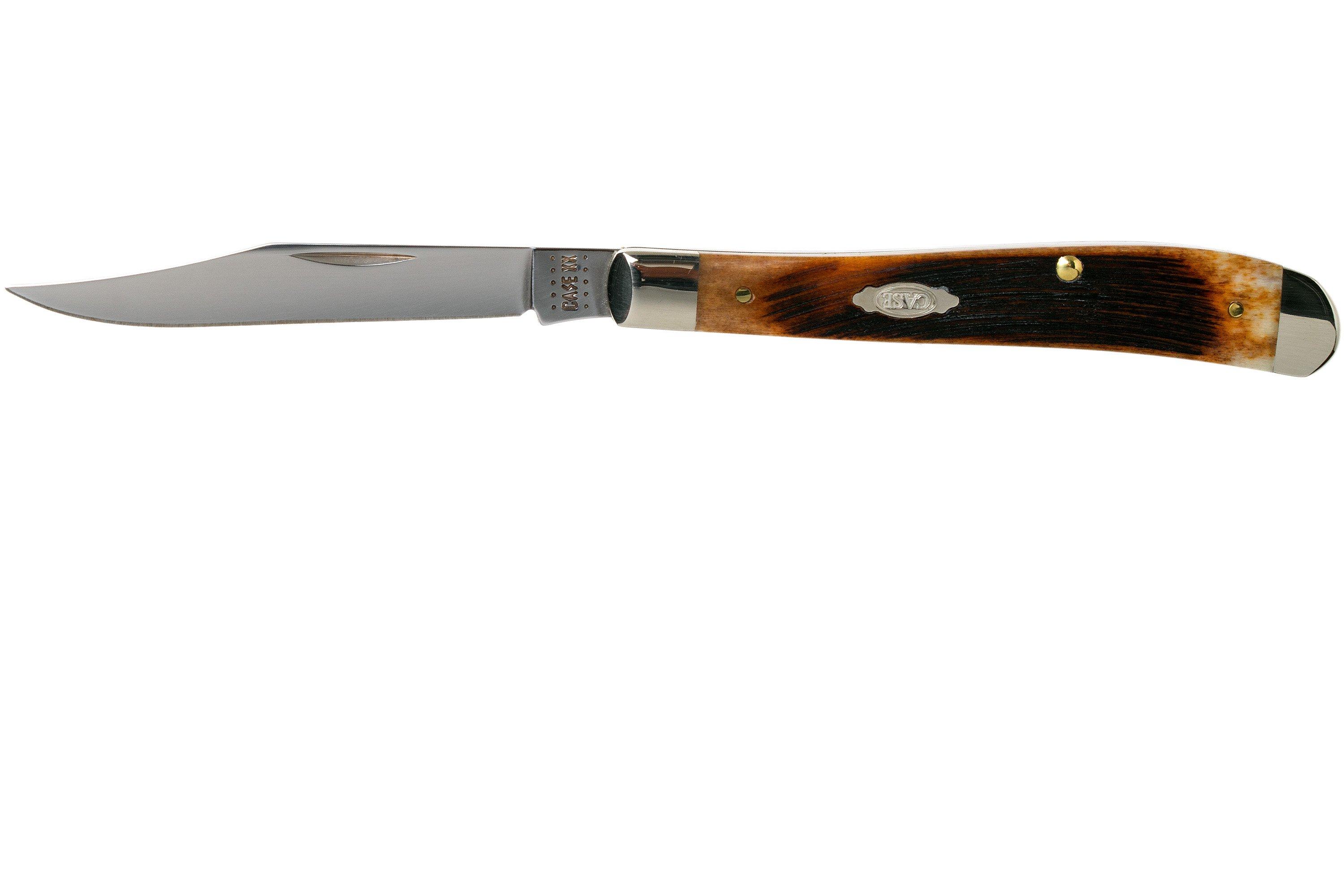 Case Slimline Trapper Dark Molasses Bone, Sawcut, 83146