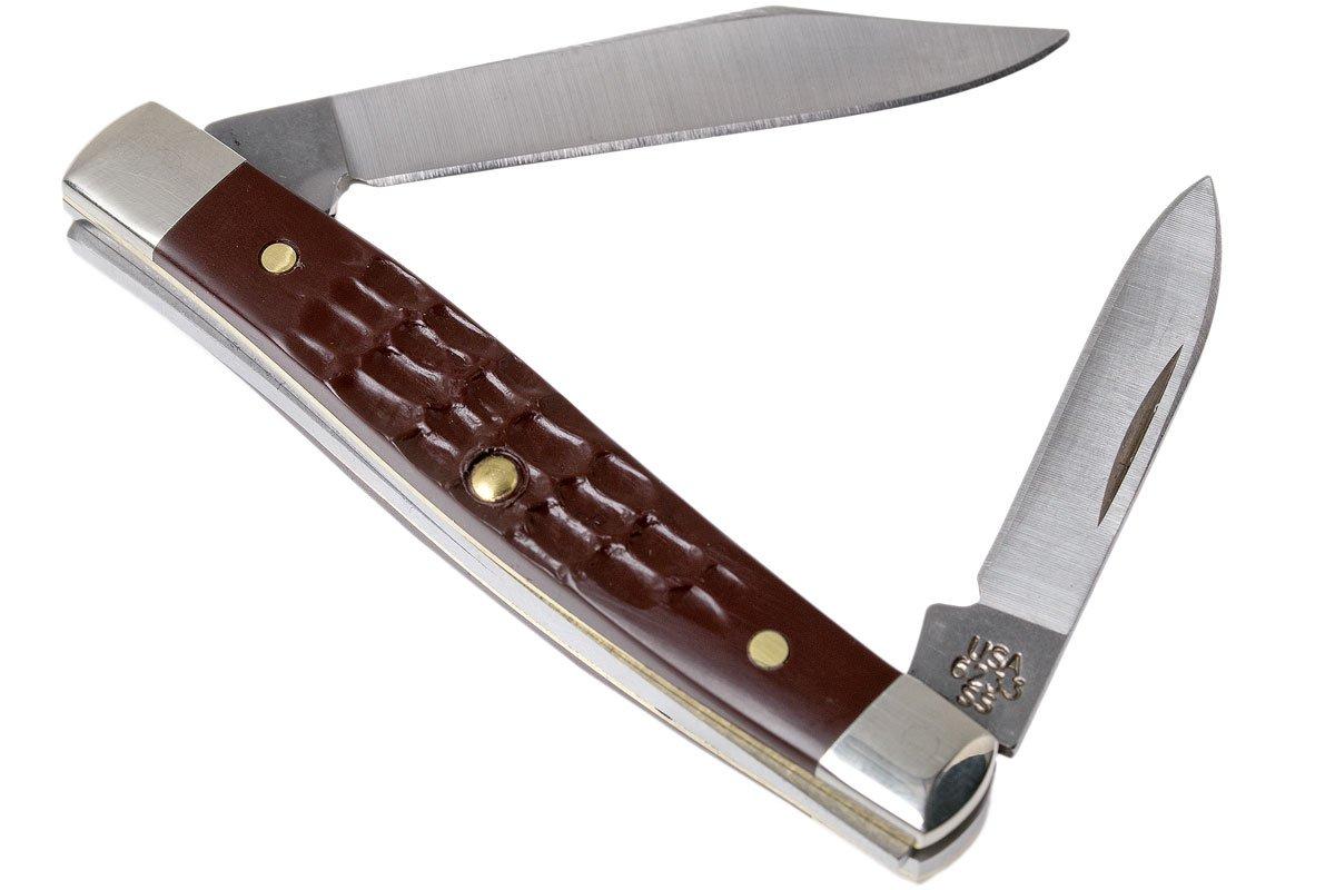 Case Small Pen Knife Brown Synthetic, 00083, 6233 SS pocket knife