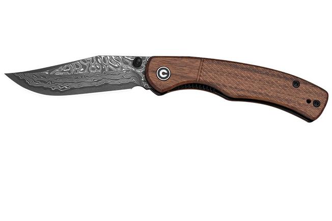 Afbeelding voor Civivi Clingman C23065B-DS1 Damascus, Milled Guibourtia Wood, zakmes, Taylor Martin design