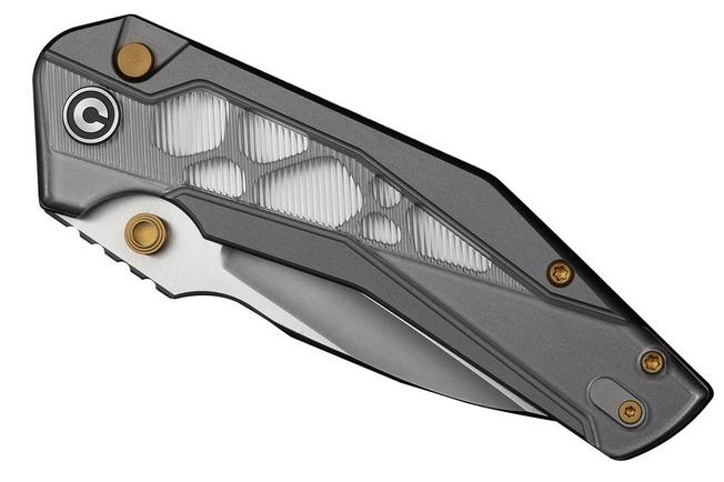 Afbeelding voor Civivi Wellmax Limited C24008C-1 Satin 14C28N, Gray Aluminum Polished Lexan Inlay, Limited Edition zakmes, Maciej Torbé design
