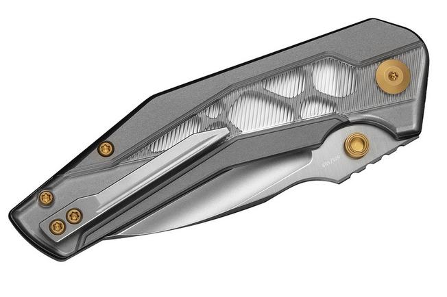 Afbeelding voor Civivi Wellmax Limited C24008C-1 Satin 14C28N, Gray Aluminum Polished Lexan Inlay, Limited Edition zakmes, Maciej Torbé design