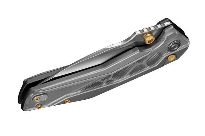 Afbeelding voor Civivi Wellmax Limited C24008C-1 Satin 14C28N, Gray Aluminum Polished Lexan Inlay, Limited Edition zakmes, Maciej Torbé design