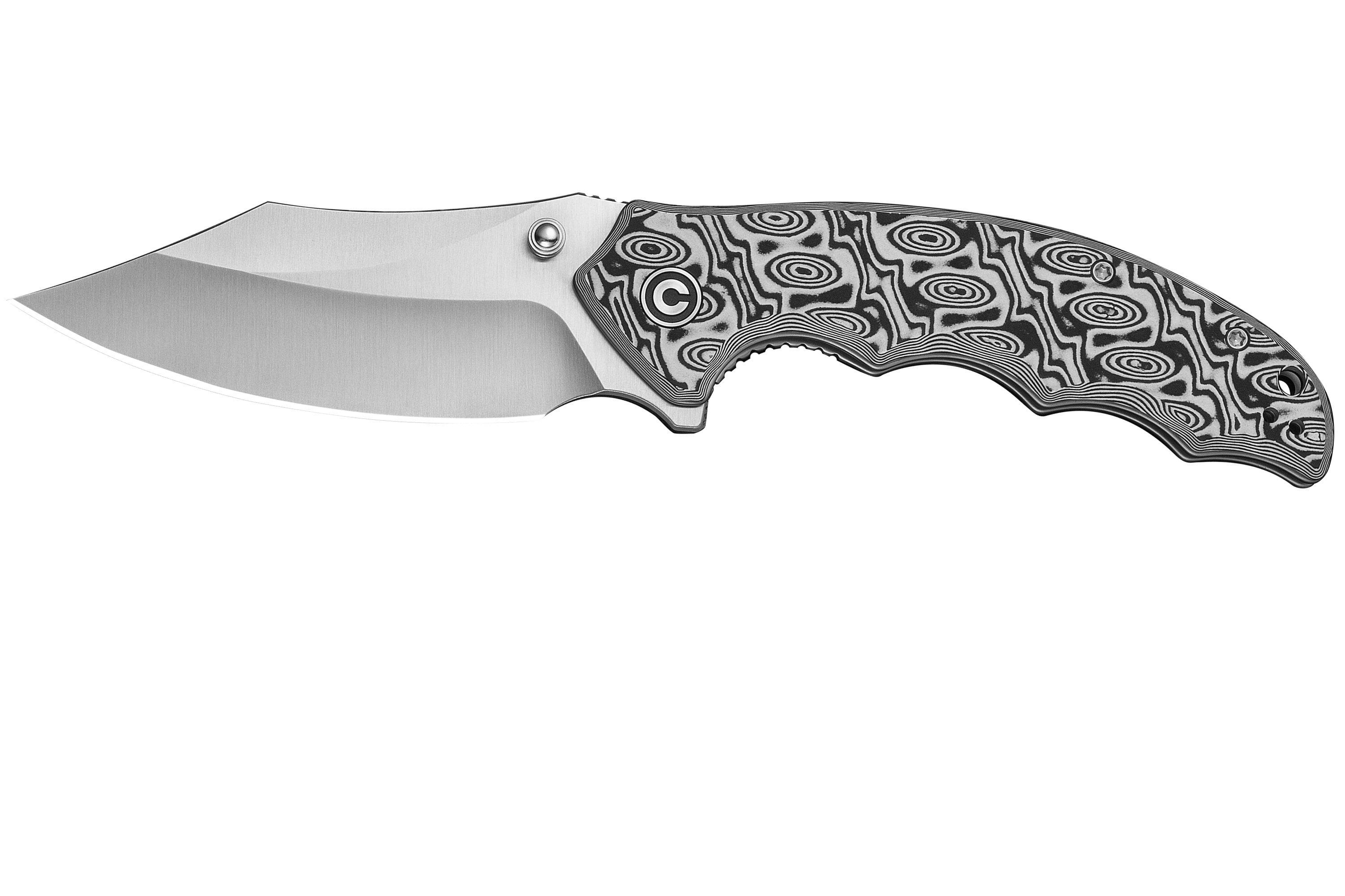 Civivi Pentad C24068-3 Satin Nitro-V, Black White Vortex Micarta ...
