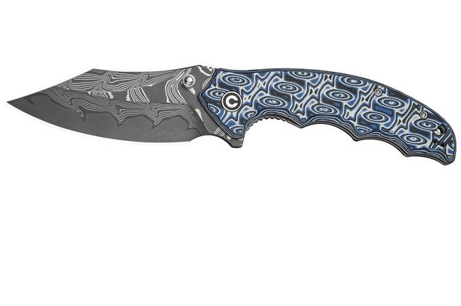Afbeelding voor Civivi Pentad C24068-DS1 Damascus, Blue White Vortex Micarta, zakmes
