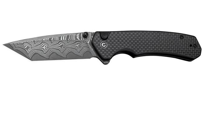 Bild für Civivi Brazen Button Lock C19059C-DS1 Damascus, G10 Carbonfiber Overlay, Taschenmesser