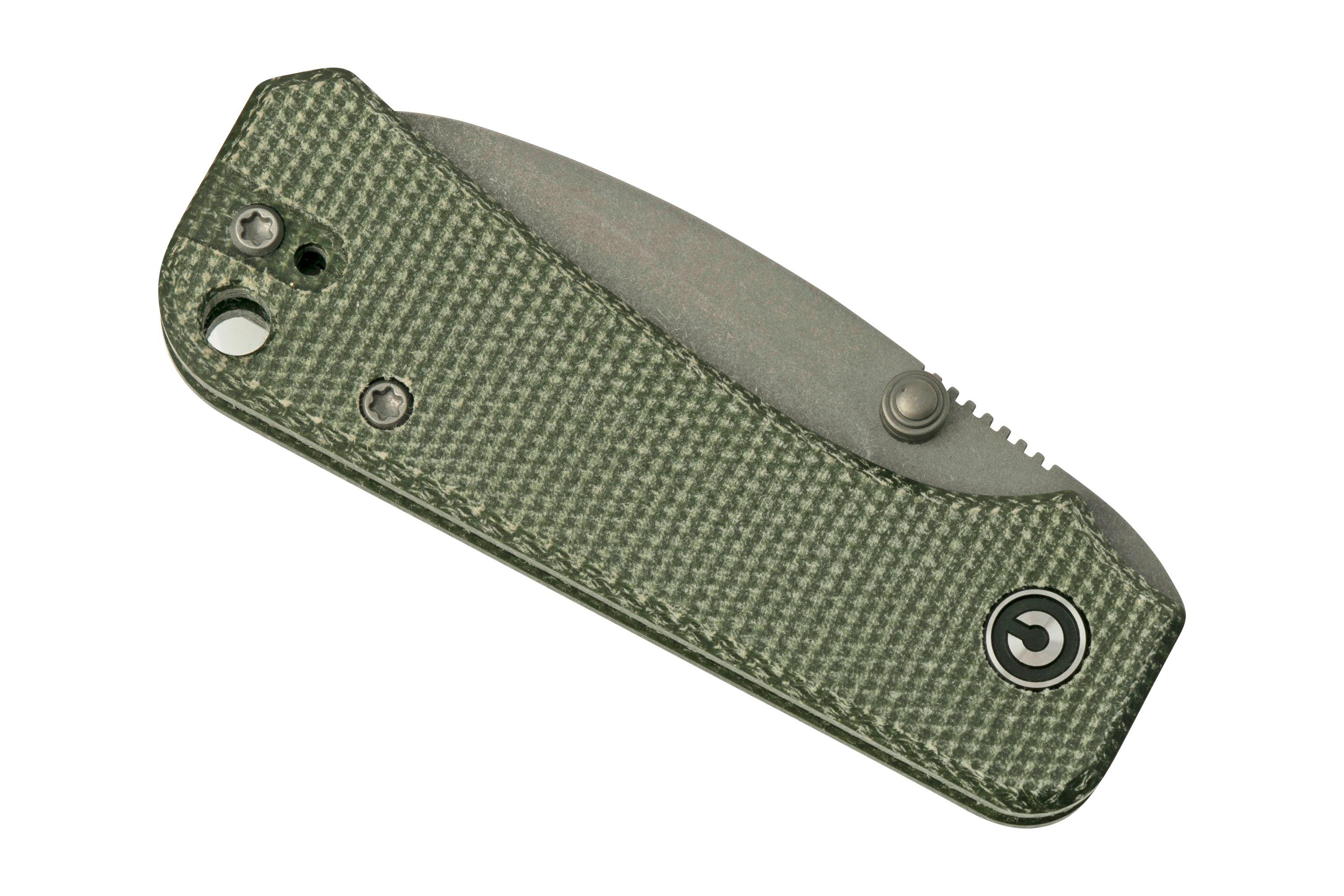 Civivi Baby Banter C19068SB1 Green Micarta, Grey Stonewashed couteau